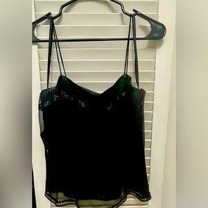 Banana Republic black float cami with beads, size small